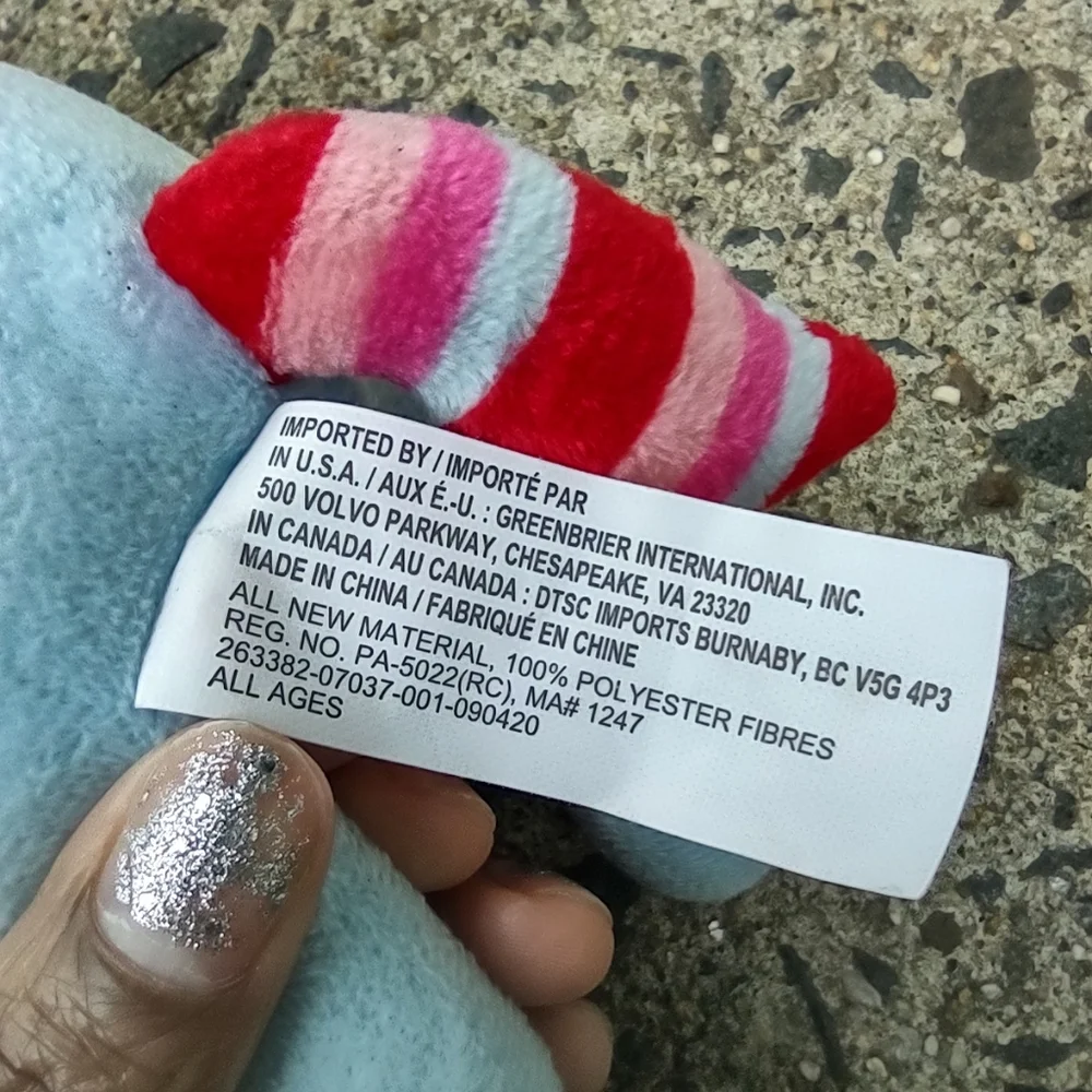 ✓Baby Pony unicorn Horse plush Greenbriar Baby blue with Candy Striped Mane - Picture 10 of 14